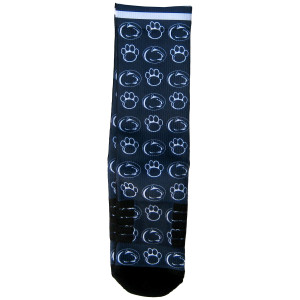 navy socks with Alternating Penn State Athletic Logo and paw print